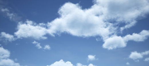 A serene image of white clouds on a blue background. 