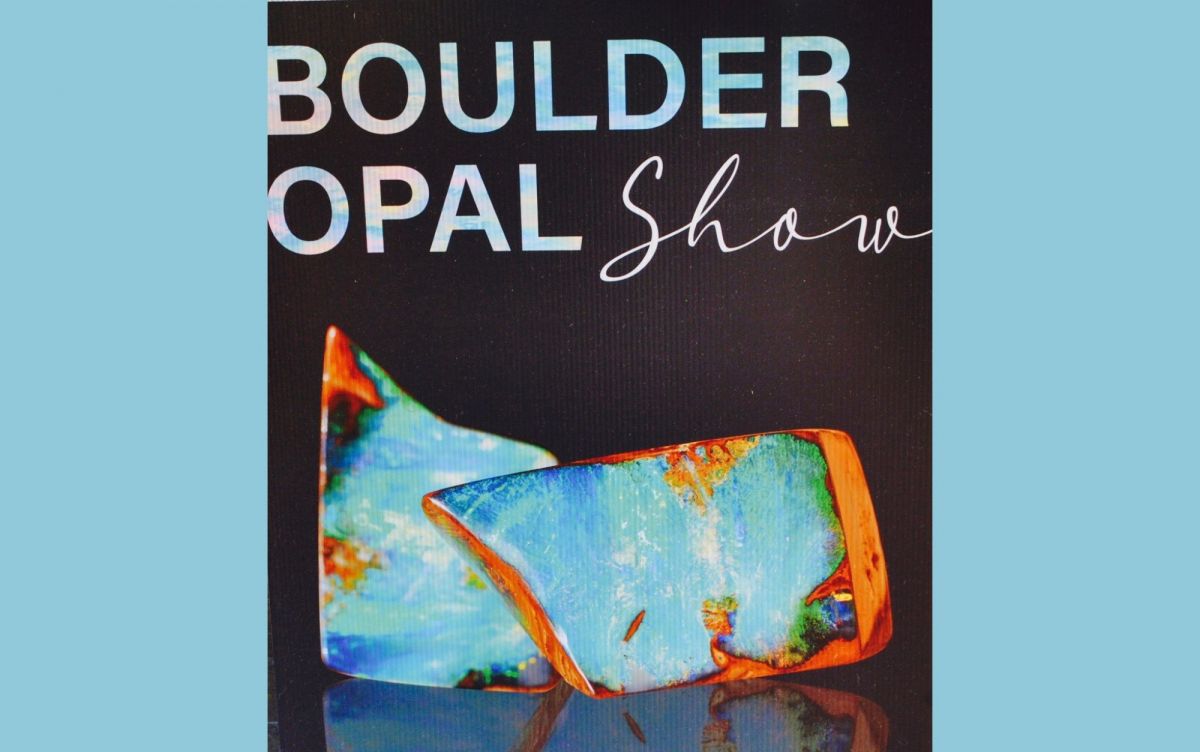 Opal stone  blue and orange